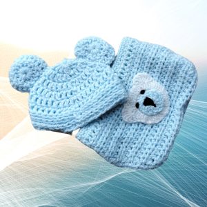 Crochet Baby Hat and Diaper Cover Blue