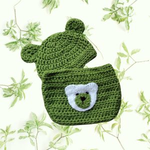 Crochet Baby Hat and Diaper Cover Green